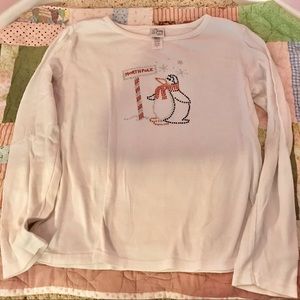 ⭐️3/$15⭐️ Vintage Bedazzled Penguin North Pole Christmas Longsleeve Tee